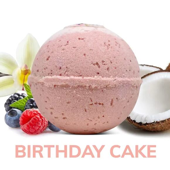 "Birthday Cake" Organic Bath Bomb in kraft box - 5 oz - Picture 3 of 7